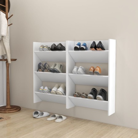 Zapateros de pared 2 uds madera contrachapada blanco 60x18x90cm von , Schuhregale und Schuhorganisatoren - Ref: Foro24-806760...
