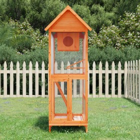 Casita para pájaros madera maciza pino marrón 60x58,5x160 cm by , Feet and bird cages - Ref: Foro24-172255, Price: 143,78 €, ...
