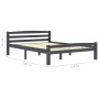 Solid pine wood bed frame dark grey 120x200 cm by vidaXL, Beds and slatted bases - Ref: Foro24-322091, Price: 122,04 €, Disco...