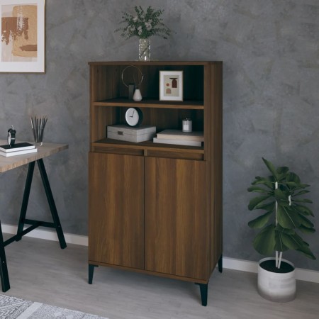 Aparador alto madera contrachapada marrón roble 60x36x110 cm | Foro24.es | Tu tienda online para hogar, jardín y más Foro24.es