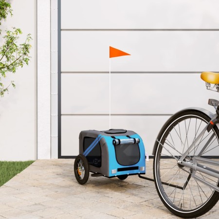 Remolque de bicicleta mascotas hierro tela Oxford azul gris von , Kinderwagen für Haustiere - Ref: Foro24-93869, Preis: 94,10...