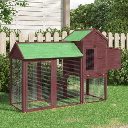 Gallinero madera maciza de pino color moca 193x65x117 cm | Foro24.es | Tu tienda online para hogar, jardín y más Foro24.es