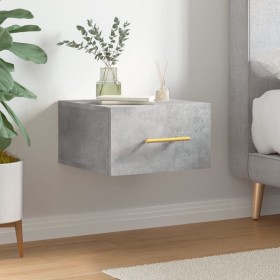 Mesita de noche de pared color gris hormigón 35x35x20 cm de , Taquillas y armarios de almacenamiento - Ref: Foro24-829796, Pr...