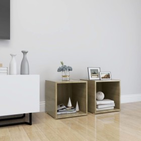 Muebles de TV 2uds madera contrachapada roble