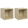Muebles de TV 2uds madera contrachapada roble Sonoma 37x35x37cm | Foro24.es | Tu tienda online para hogar, jardín y más Foro24.es
