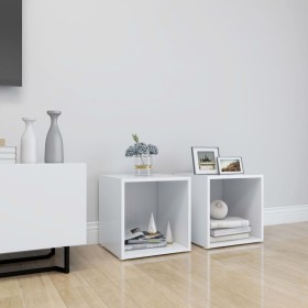 Muebles para TV 2 uds madera contrachapada blanco 37x35x37 cm by , TV Furniture - Ref: Foro24-805499, Price: 35,90 €, Discoun...