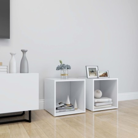 Muebles para TV 2 uds madera contrachapada blanco 37x35x37 cm by , TV Furniture - Ref: Foro24-805499, Price: 35,90 €, Discoun...