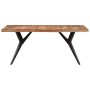 Mesa de comedor de madera maciza de acacia 160x80x76 cm by , Kitchen and dining tables - Ref: Foro24-323565, Price: 286,33 €,...