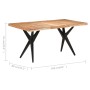 Mesa de comedor de madera maciza de acacia 160x80x76 cm by , Kitchen and dining tables - Ref: Foro24-323565, Price: 286,33 €,...