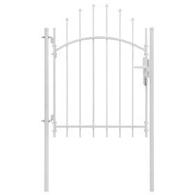 Puerta de jardín de acero blanco 1x2 m