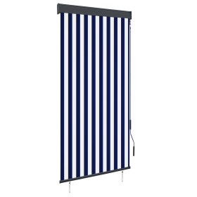 Estor enrollable de exterior azul y blanco 100x250 cm by , Blinds and blinds - Ref: Foro24-145955, Price: 48,82 €, Discount: %