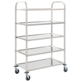 Carrito de cocina de 5 alturas 107x55x147 cm acero inoxidable von , Küchen- und Speisewagen - Ref: Foro24-50917, Preis: 209,8...