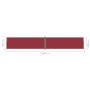 Red retractable side awning 200x1200 cm by vidaXL, Umbrellas - Ref: Foro24-318083, Price: 110,47 €, Discount: %