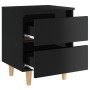 Mesita de noche patas de madera maciza negro brillo 40x35x50 cm | Foro24.es | Tu tienda online para hogar, jardín y más Foro24.es