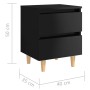 Mesita de noche patas de madera maciza negro brillo 40x35x50 cm | Foro24.es | Tu tienda online para hogar, jardín y más Foro24.es