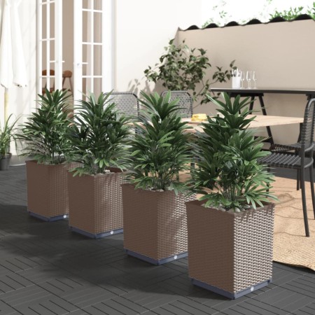 Jardineras 4 unidades polipropileno marrón 30x30x37 cm | Foro24.es | Tu tienda online para hogar, jardín y más Foro24.es