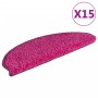 Alfombras de peldaños de escalera 15 uds rosa 65x21x4 cm