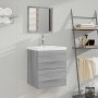 Armario de baño con espejo gris sonoma 41x38,5x48 cm | Foro24.es | Tu tienda online para hogar, jardín y más Foro24.es