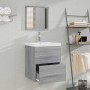 Armario de baño con espejo gris sonoma 41x38,5x48 cm | Foro24.es | Tu tienda online para hogar, jardín y más Foro24.es