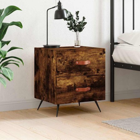 Mesita de noche madera ingeniería roble ahumado 40x35x47,5 cm | Foro24.es | Tu tienda online para hogar, jardín y más Foro24.es