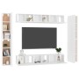 Set de muebles de salón TV 10 pzas madera de ingeniería blanco by , TV Furniture - Ref: Foro24-3078665, Price: 402,06 €, Disc...