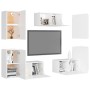 Set de muebles de salón TV 7 piezas madera de ingeniería blanco by , TV Furniture - Ref: Foro24-3078671, Price: 217,38 €, Dis...