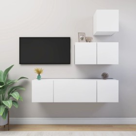 Set de muebles de salón TV 4 piezas madera de ingeniería blanco von , TV-Möbel - Ref: Foro24-3078734, Preis: 113,35 €, Rabatt: %