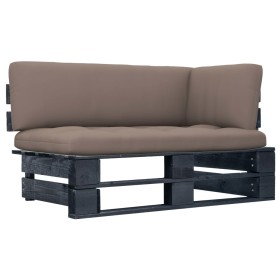Sofá de jardín esquina de palets madera pino impregnada negro von , Modulare Sofas für den Außenbereich - Ref: Foro24-3066585...