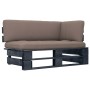 Sofá de jardín esquina de palets madera pino impregnada negro von , Modulare Sofas für den Außenbereich - Ref: Foro24-3066585...