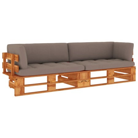 Sofá de palets 2 plazas cojines madera pino impregnada marrón by , Garden sets - Ref: Foro24-3066669, Price: 294,28 €, Discou...
