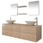 Conjunto de muebles de baño con lavabo y grifo 9 piezas beige by , Bathroom furniture - Ref: Foro24-273690, Price: 470,94 €, ...