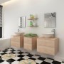 Conjunto de muebles de baño con lavabo y grifo 9 piezas beige by , Bathroom furniture - Ref: Foro24-273690, Price: 470,94 €, ...