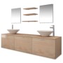 Conjunto de muebles de baño con lavabo y grifo 11 piezas beige von , Badezimmermöbel - Ref: Foro24-273692, Preis: 426,97 €, R...