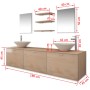 Conjunto de muebles de baño con lavabo y grifo 11 piezas beige von , Badezimmermöbel - Ref: Foro24-273692, Preis: 426,97 €, R...