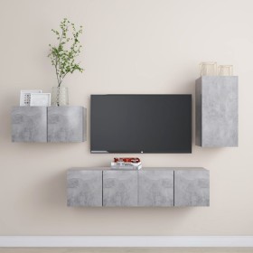 Juego de muebles de salón 4 piezas gris hormigón von , TV-Möbel - Ref: Foro24-3079097, Preis: 110,72 €, Rabatt: %