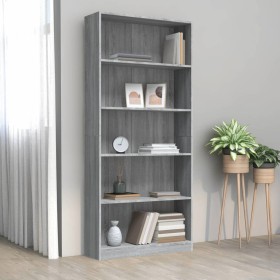 Estantería de 5 niveles contrachapada gris Sonoma 80x24x175 cm by , Bookcases and shelves - Ref: Foro24-815394, Price: 98,25 ...