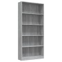 Estantería de 5 niveles contrachapada gris Sonoma 80x24x175 cm by , Bookcases and shelves - Ref: Foro24-815394, Price: 98,25 ...
