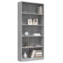Estantería de 5 niveles contrachapada gris Sonoma 80x24x175 cm by , Bookcases and shelves - Ref: Foro24-815394, Price: 98,25 ...