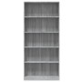 Estantería de 5 niveles contrachapada gris Sonoma 80x24x175 cm by , Bookcases and shelves - Ref: Foro24-815394, Price: 98,25 ...