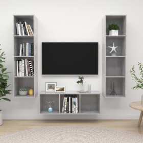 Set de muebles de salón 3 pzas madera ingeniería gris hormigón von , TV-Möbel - Ref: Foro24-3079758, Preis: 162,84 €, Rabatt: %