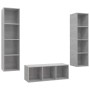 Set de muebles de salón 3 pzas madera ingeniería gris hormigón de , Muebles TV - Ref: Foro24-3079758, Precio: 162,84 €, Descu...