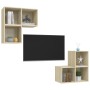 Juego de muebles de salón 4 pzas madera ingeniería roble Sonoma | Foro24.es | Tu tienda online para hogar, jardín y más Foro24.es