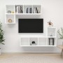 Juego de mueble para TV de 4 piezas madera contrachapada blanco | Foro24.es | Tu tienda online para hogar, jardín y más Foro24.es