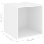 Juego de mueble para TV de 4 piezas madera contrachapada blanco | Foro24.es | Tu tienda online para hogar, jardín y más Foro24.es