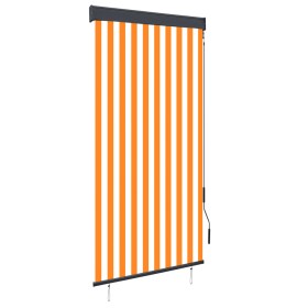 Estor enrollable de exterior blanco y naranja 100x250 cm de , Persianas y estores - Ref: Foro24-145957, Precio: 48,82 €, Desc...