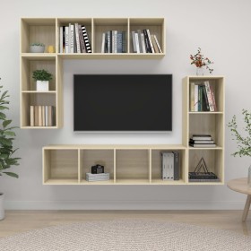Set de muebles para TV 4 pzas madera