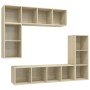 Set de muebles para TV 4 pzas madera contrachapada roble Sonoma | Foro24.es | Tu tienda online para hogar, jardín y más Foro24.es