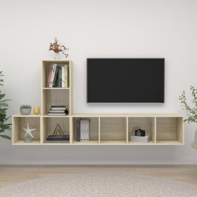 Juego de muebles de salón 3 pzas madera ingeniería roble Sonoma von , TV-Möbel - Ref: Foro24-3079829, Preis: 133,11 €, Rabatt: %