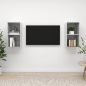Muebles de salón de pared 2 pzs madera ingeniería