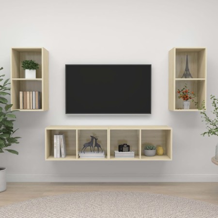 Muebles de salón de pared 4 pzas madera ingeniería roble Sonoma von , TV-Möbel - Ref: Foro24-3079874, Preis: 133,91 €, Rabatt: %